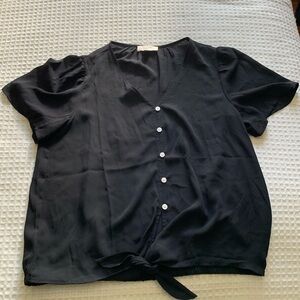 (NWOT)LOFT Black Semi-Sheer Blouse